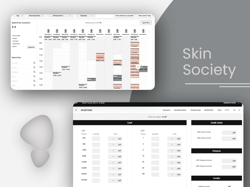 Skin Society interface